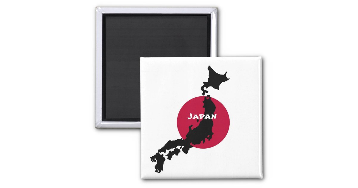 日本 地図のシルエットおよび旗 マグネット Zazzle Co Jp