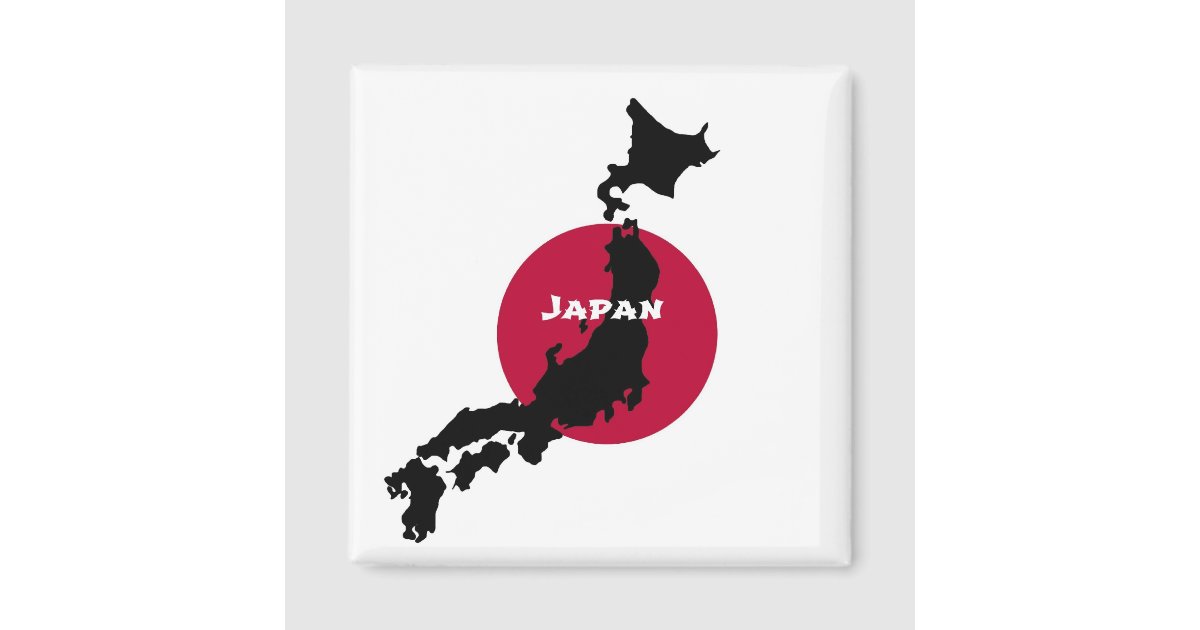 日本 地図のシルエットおよび旗 マグネット Zazzle Co Jp