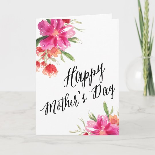 明るい花柄 の母の日カード カード Zazzle Co Jp