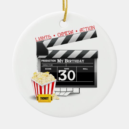 映画誕生日パーティー30歳誕生日 セラミックオーナメント Zazzle Co Jp