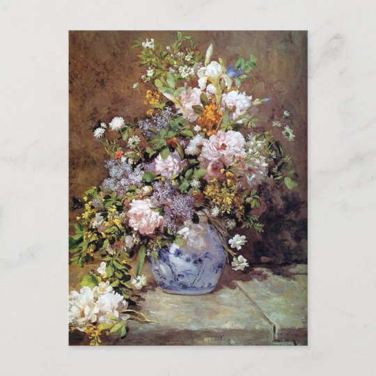 春の花の郵便はがきのルノアールの花束 ポストカード Zazzle Co Jp