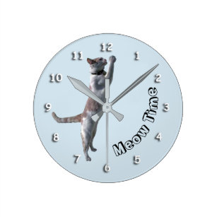 猫 鳴き声壁時計  Zazzle.co.jp