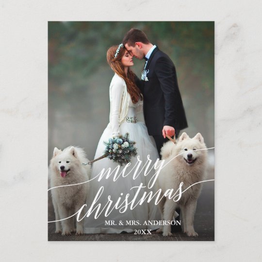 書道エレガントメリー結婚クリスマスの写真 ポストカード Zazzle Co Jp