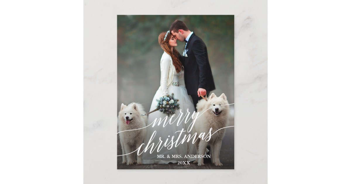 書道エレガントメリー結婚クリスマスの写真 ポストカード Zazzle Co Jp
