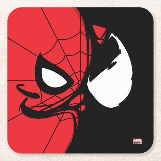 有毒化されたスパイダーマンのロゴ スクエアペーパーコースター Zazzle Co Jp