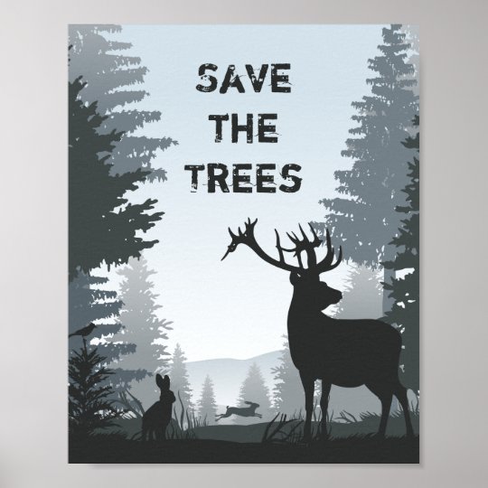 木の林救地の森林動物の環境 ポスター Zazzle Co Jp