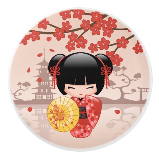 桜のkokeshiの赤い人形 日本のな芸者 セラミックノブ Zazzle Co Jp 桜のkokeshiの赤い人形 日本のな芸者 セラミックノブ Zazzle Co Jp