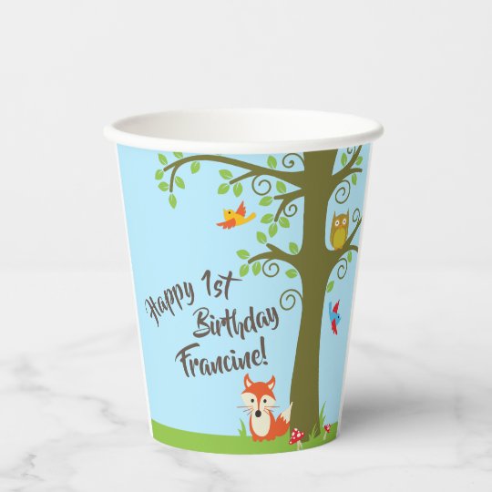 森の友達のウッドランドかわいい子どもの誕生日パーティー 紙コップ Zazzle Co Jp 森の友達のウッドランドかわいい子どもの誕生日パーティー 紙コップ Zazzle Co Jp