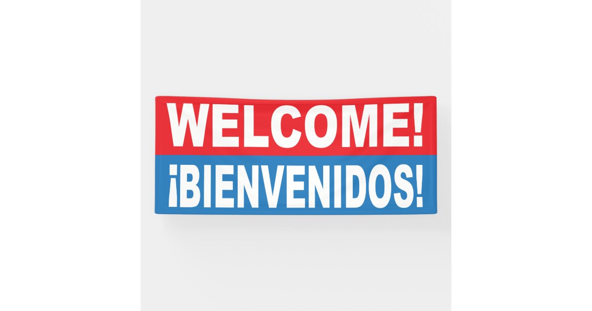 歓迎されたbienvenidosの英語 スペイン語旗 横断幕 Zazzle Co Jp