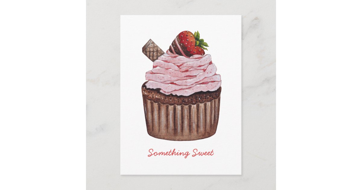水彩のかわいいイチゴのカップケーキ ポストカード Zazzle Co Jp 水彩のかわいいイチゴのカップケーキ ポストカード Zazzle Co Jp