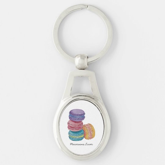 水彩のかわいい虹のマカロン キーホルダー Zazzle Co Jp