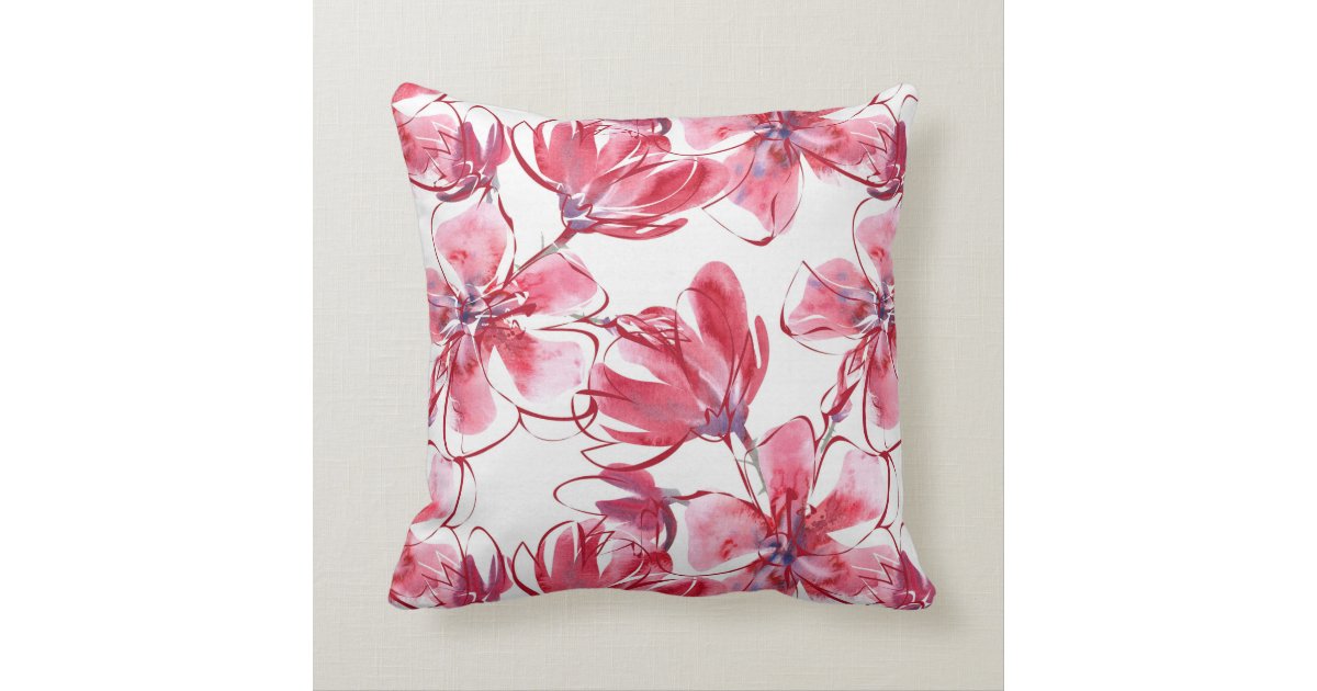 水彩濃い赤の花 クッション Zazzle Co Jp 水彩濃い赤の花 クッション Zazzle Co Jp