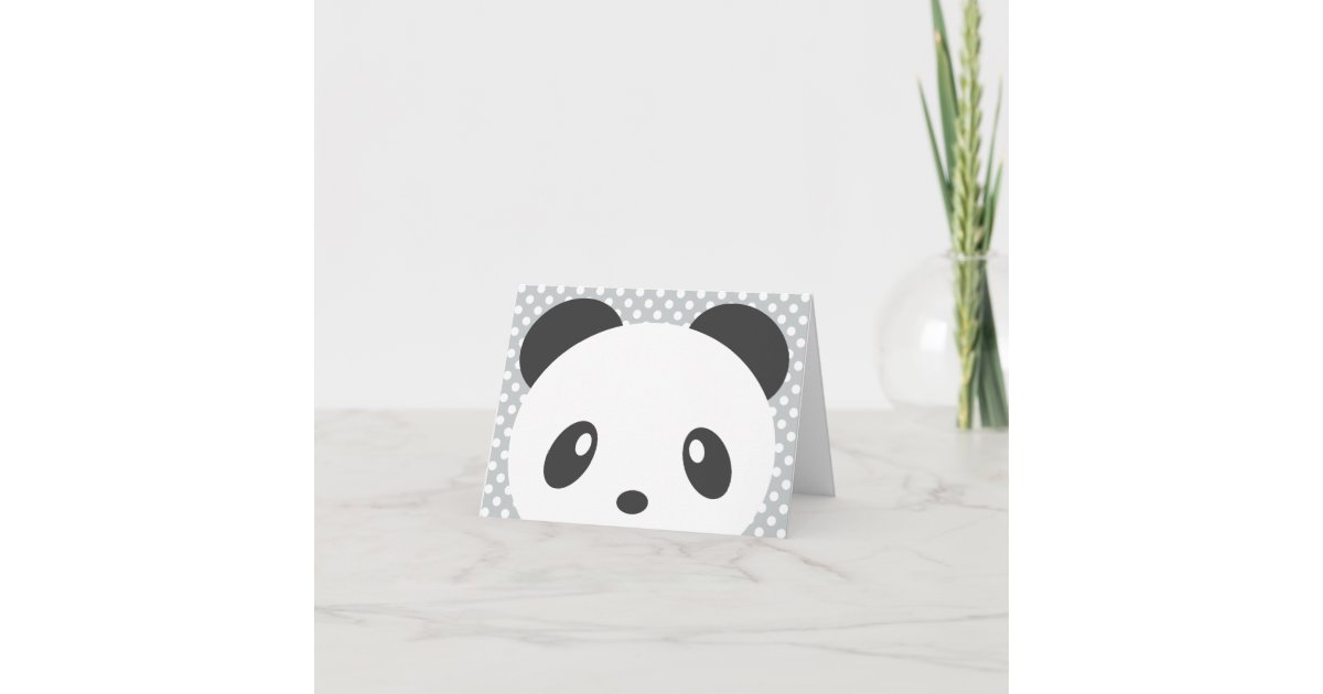 水玉模様のパンダのメッセージカード カード Zazzle Co Jp