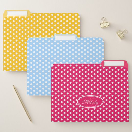 水玉模様の名前入りで黄色く赤く青いファイル ファイルフォルダー Zazzle Co Jp 水玉模様の名前入りで黄色く赤く青いファイル ファイルフォルダー Zazzle Co Jp
