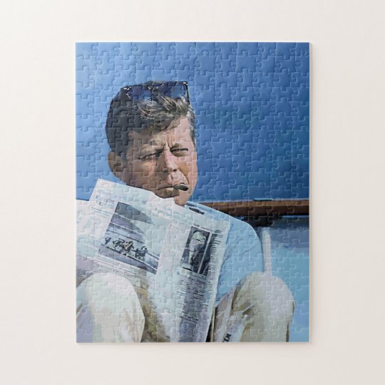 油パステル調の絵を描くjohn F Kennedy ジグソーパズル Zazzle Co Jp