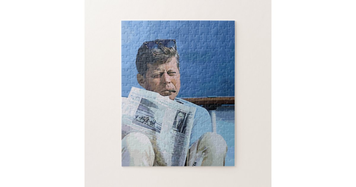 油パステル調の絵を描くjohn F Kennedy ジグソーパズル Zazzle Co Jp