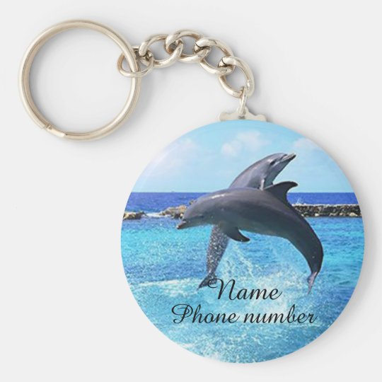 海のかわいいイルカ キーホルダー Zazzle Co Jp