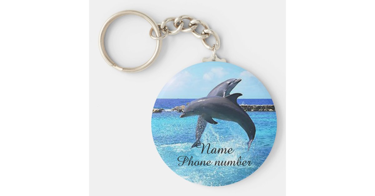 海のかわいいイルカ キーホルダー Zazzle Co Jp