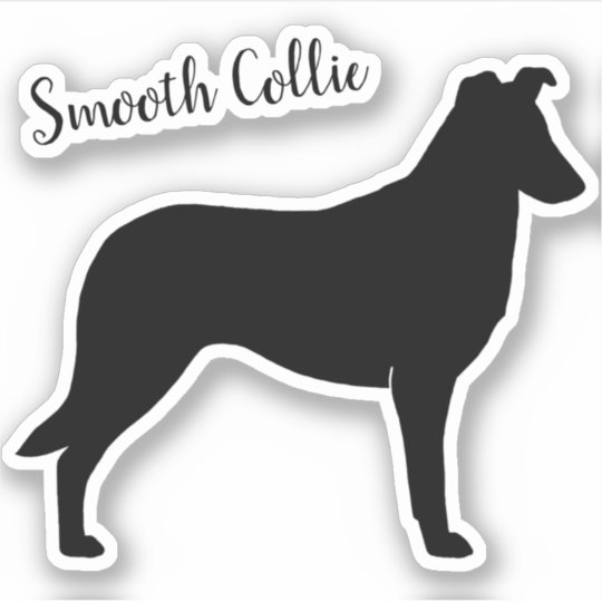 滑らかなコリーのシルエット犬の品種ビニールのステッカー シール Zazzle Co Jp