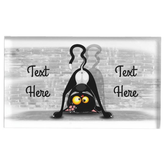 漫画のキャラクターを逆おもしろいにした猫 テーブルカードホルダー Zazzle Co Jp