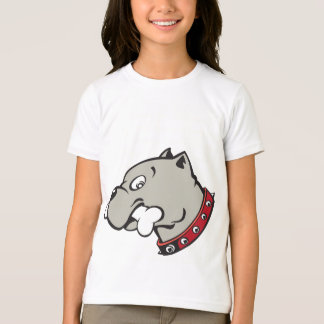 漫画のピットブルの頭部犬,子供のTシャツ Tシャツ