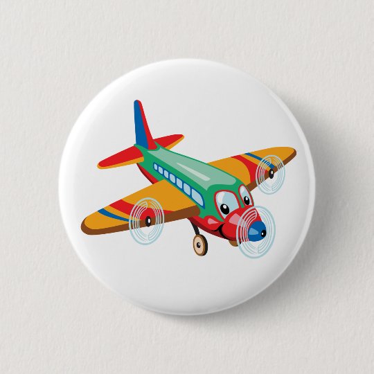 漫画の飛行機 缶バッジ Zazzle Co Jp