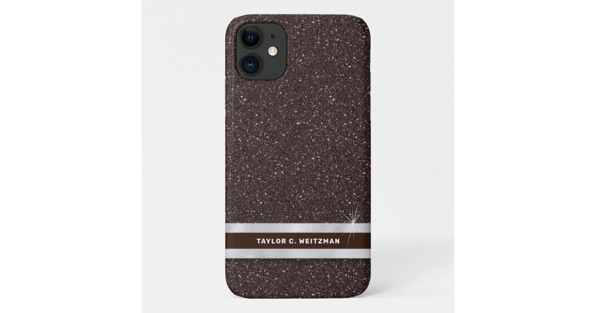 濃い鮮やかチョコレートグリッター 銀箔付き Case Mate Iphoneケース Zazzle Co Jp