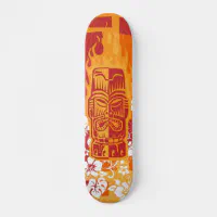 炎が付いているTikiのデッキ スケートボード | Zazzle.co.jp