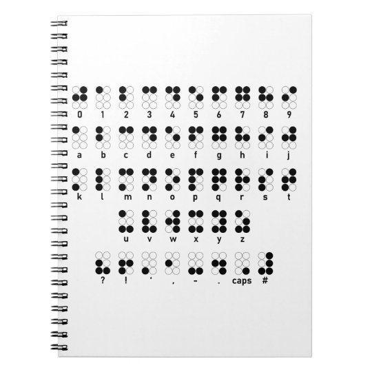 点字のアルファベットの盲目の文字記号 ノートブック Zazzle Co Jp