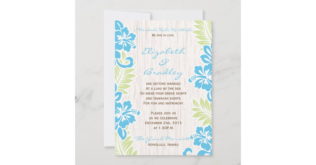 熱帯ハワイアン結婚式招待状ターコイズ 招待状 Zazzle Co Jp