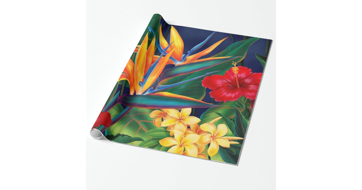 熱帯楽園のハワイの花の包装紙 ラッピングペーパー Zazzle Co Jp