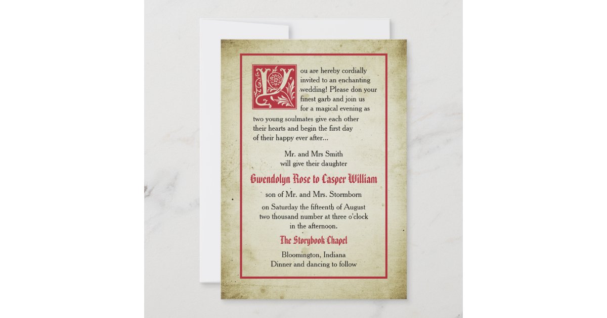 物語の本のページのおとぎ話の結婚式親は与えます 招待状 Zazzle Co Jp 物語の本のページのおとぎ話の結婚式親は与えます 招待状 Zazzle Co Jp