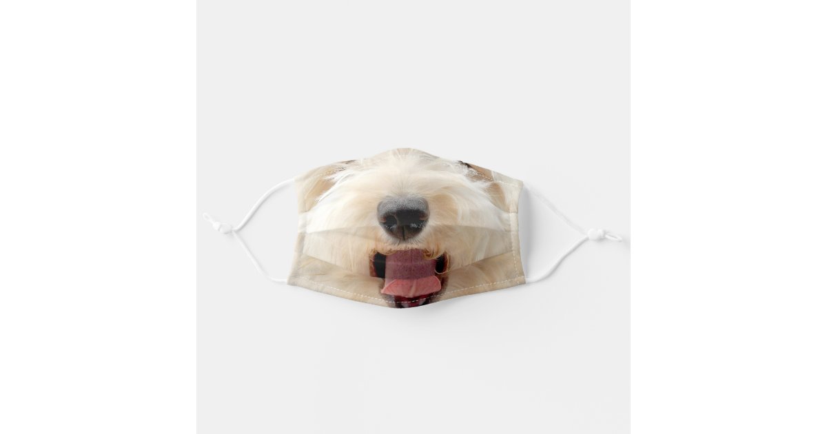犬おもしろい舌を閉じる 大人用布マスク Zazzle Co Jp