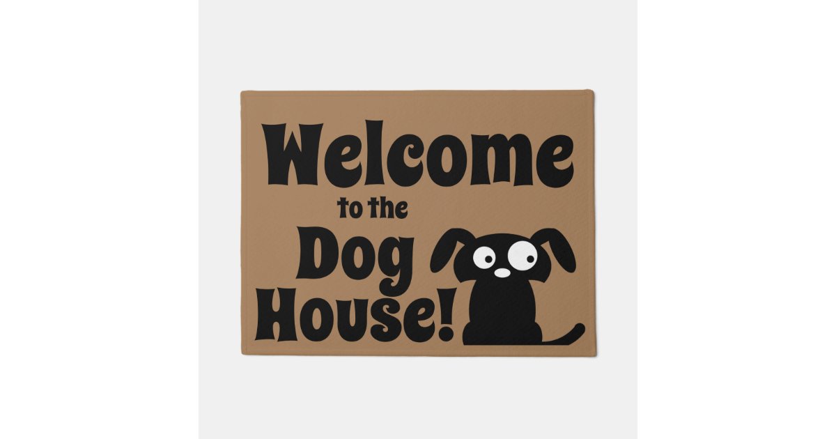 犬小屋のおもしろいな玄関マットへの歓迎 ドアマット Zazzle Co Jp