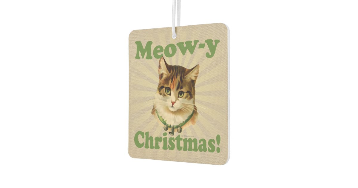 猫の鳴き声yのクリスマス かわいくおもしろいな休日猫動物 カーエアーフレッシュナー Zazzle Co Jp
