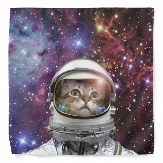 猫宇宙飛行士熱狂する 猫 猫 バンダナ Zazzle Co Jp