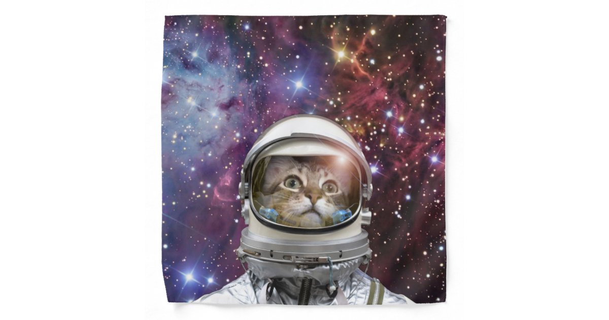 猫宇宙飛行士熱狂する 猫 猫 バンダナ Zazzle Co Jp