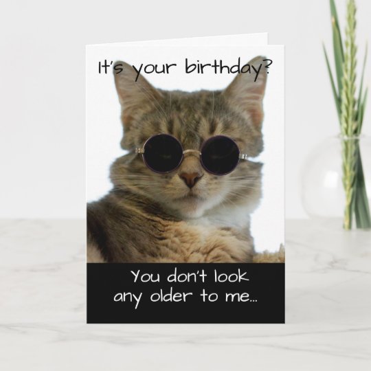 猫用眼鏡おもしろい誕生日 カード Zazzle Co Jp