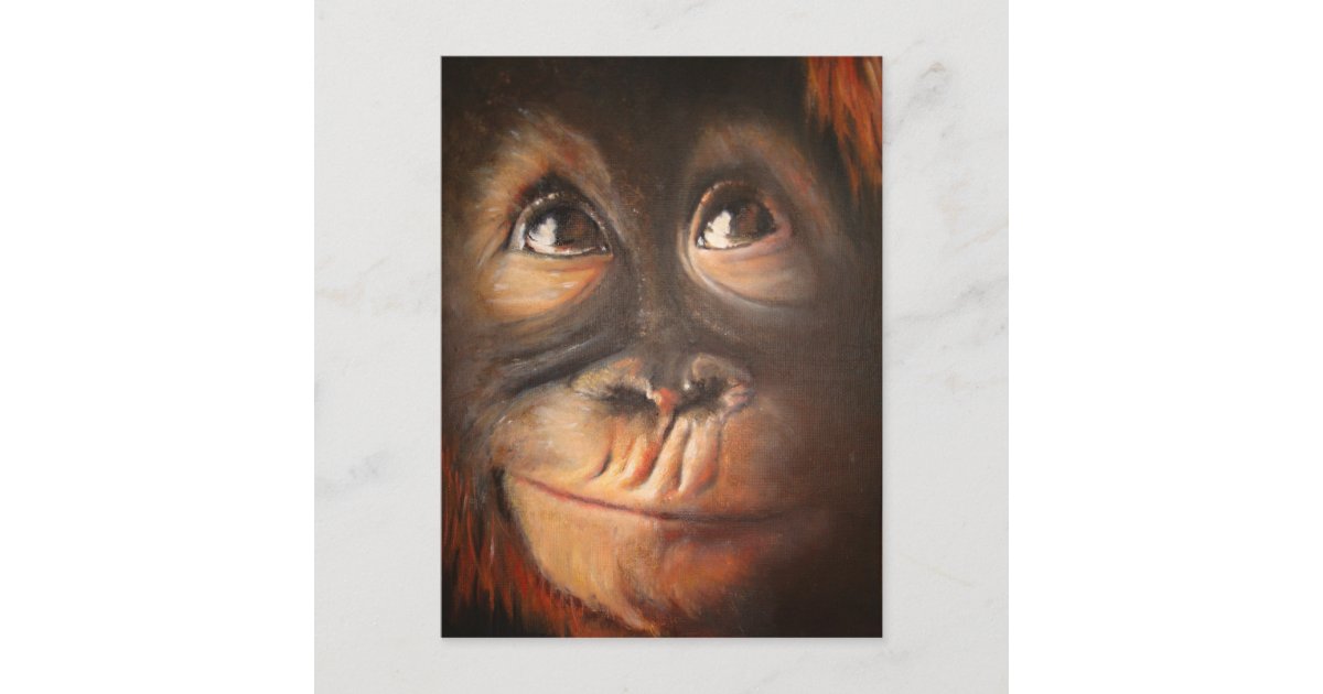 猿の油絵のおもしろいな顔kerra Lindsey ポストカード Zazzle Co Jp 猿の油絵のおもしろいな顔kerra Lindsey ポストカード Zazzle Co Jp
