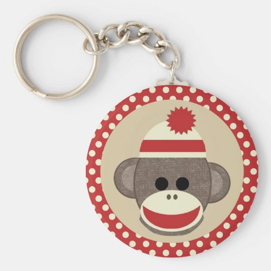 男の子のソックス猿のkeychain キーホルダー Zazzle Co Jp