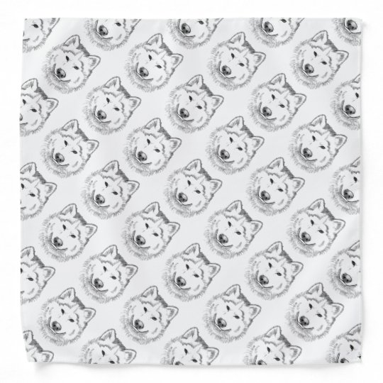 白いオオカミ バンダナ Zazzle Co Jp