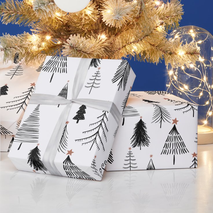白と黒の手でクリスマスツリーを描く ラッピングペーパー Zazzle Co Jp 白と黒の手でクリスマスツリーを描く ラッピングペーパー Zazzle Co Jp
