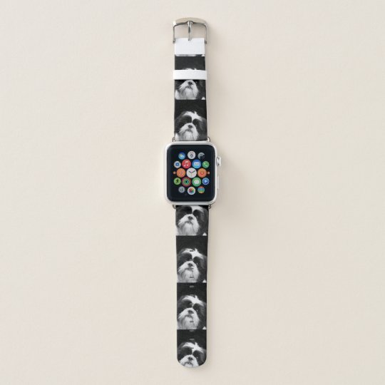 白黒のシーズー 犬 ツードッグ アップル ウォッチ バンド Apple Watchバンド Zazzle Co Jp