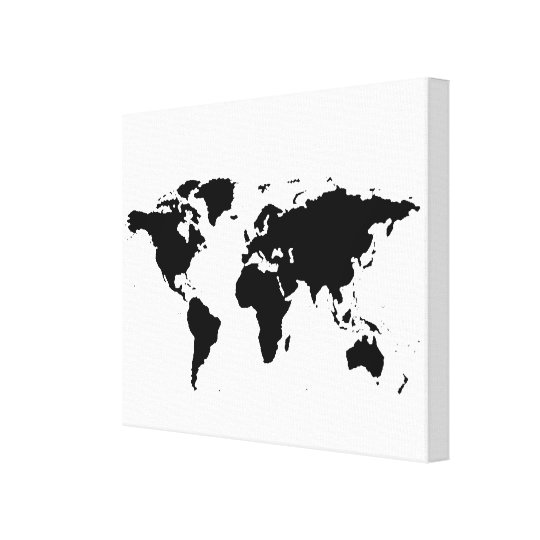 白黒の世界地図 キャンバスプリント Zazzle Co Jp