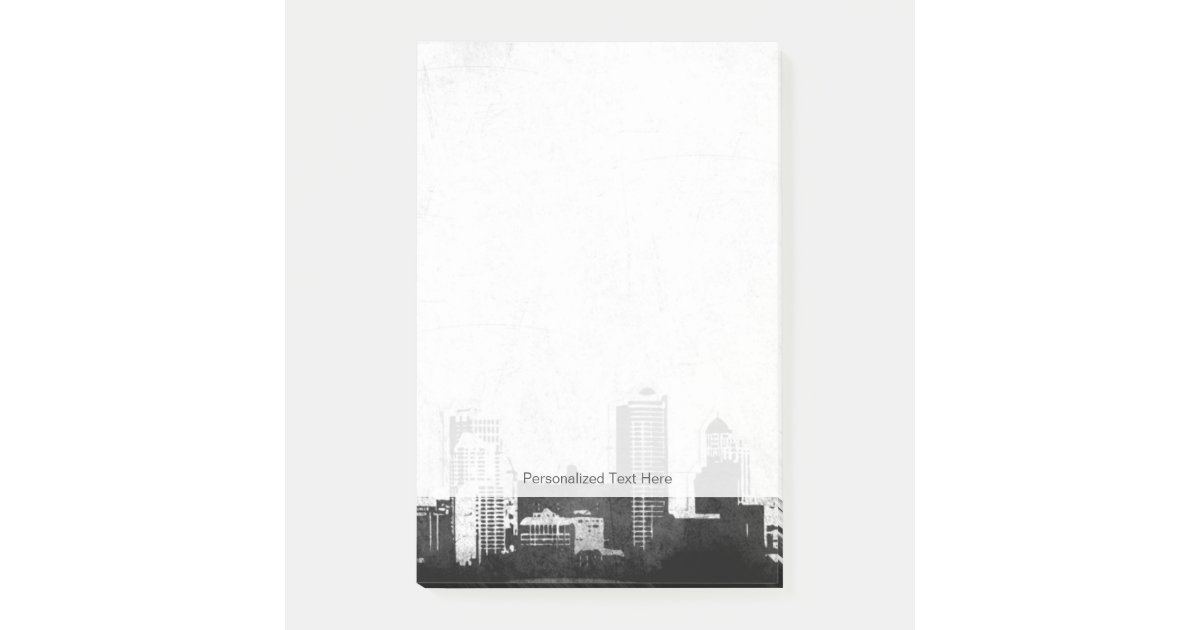 白黒の汚い都市背景 ポストイット Zazzle Co Jp