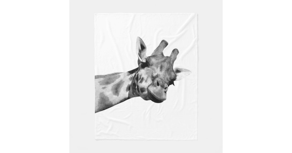 白黒キリン アフリカ動物のピーカボー写真 フリースブランケット Zazzle Co Jp