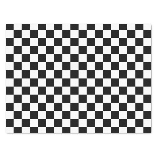 白黒チェック模様の正方形 薄葉紙 Zazzle Co Jp