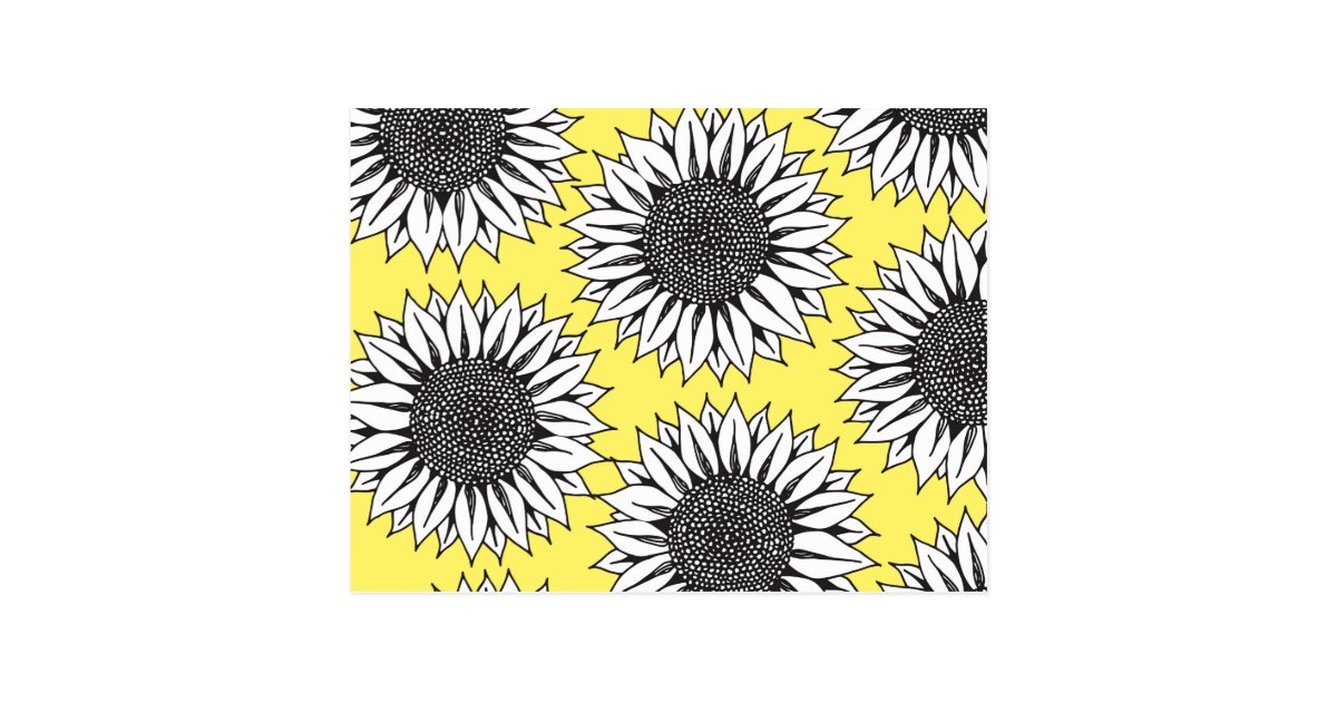 白黒手のスケッチの黄色いヒマワリ ポストカード Zazzle Co Jp 白黒手のスケッチの黄色いヒマワリ ポストカード Zazzle Co Jp