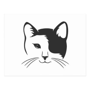 黒 猫 顔ポストカード Zazzle Co Jp