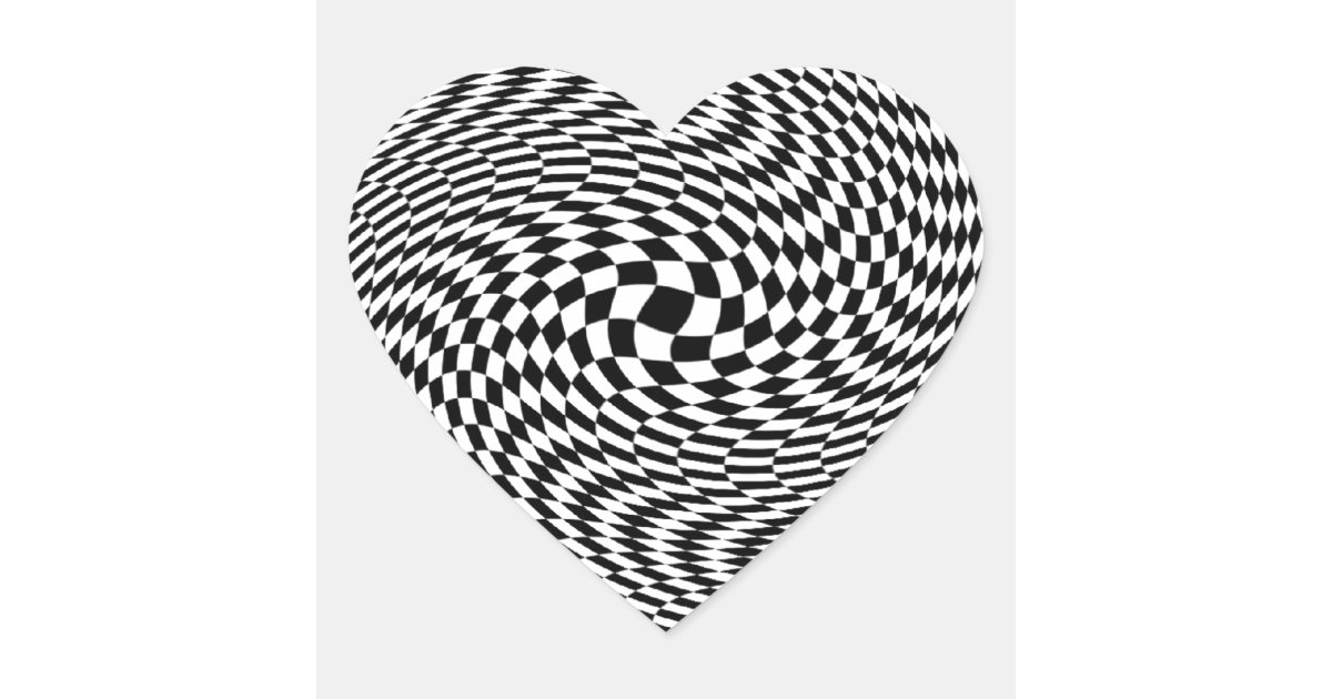 白黒目の錯覚 ハートシール Zazzle Co Jp
